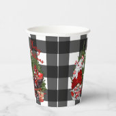Buffalo Plaid Kabouter Kerst Papieren Bekers (Rechts)