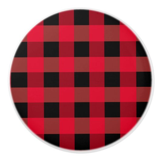 Buffalo plaid keramische knop (Voorkant)