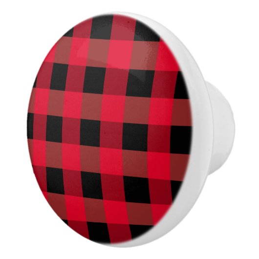 Buffalo plaid keramische knop (Rechts)