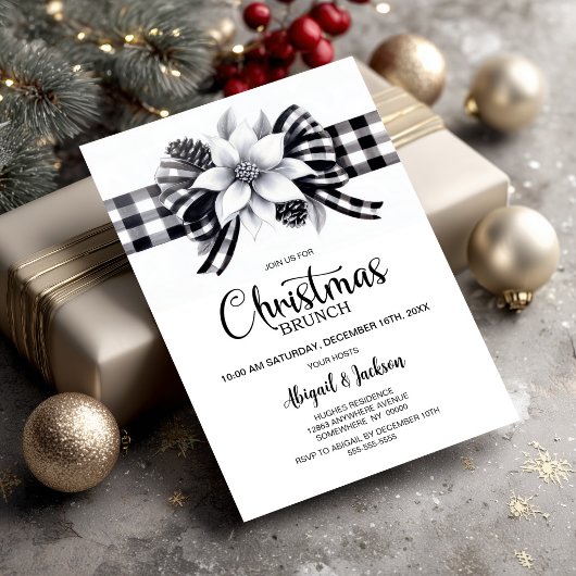 Buffalo Plaid Kerst Brunch Kaart