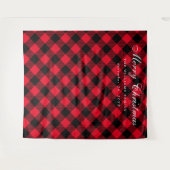 Buffalo Plaid Kerst Foto Booth Achtergrond Wandkleed (Voorkant (horizontaal))
