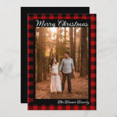 Buffalo Plaid Kerst Kaart (Voorkant / Achterkant)