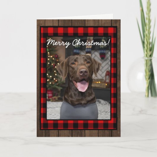 Buffalo Plaid Kerst Kaart (Voorkant)