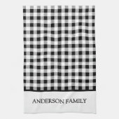 Buffalo Plaid Kerst Zwart Wit Theedoek (Verticaal)