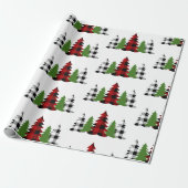 Buffalo plaid kerstbomen cadeaupapier (Uitgerold)