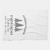 Buffalo Plaid Kerstboom Boerderij Zwart Wit Theedoek (Horizontaal)