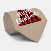Buffalo plaid kerstboom stropdas (Opgerold)