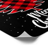 Buffalo plaid kerstboom t-shirt voor mama vader en poster (Hoek)