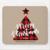 Buffalo Plaid Kerstboom Vakantie Muismat (Voorkant)