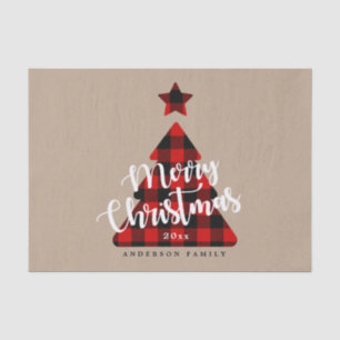Buffalo Plaid Kerstboom Vakantie Wrapping Tissuepapier
