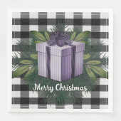 Buffalo Plaid Kerstcadeau | Paars Servet (Voorkant)
