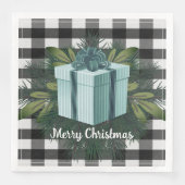 Buffalo Plaid Kerstcadeau | Turquoise Servet (Voorkant)