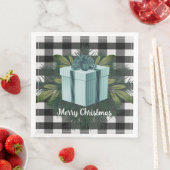 Buffalo Plaid Kerstcadeau | Turquoise Servet (Insitu)