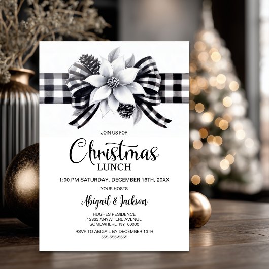 Buffalo Plaid Kerstlunch Kaart