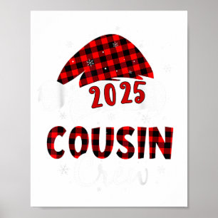 Buffalo Plaid Kerstman 2025 Cousin Crew Kerstmis X Poster