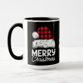 Buffalo Plaid Kerstmannenhoed met Aanpasbare Naam Mok (Links)