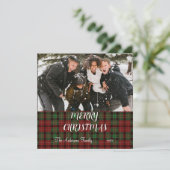 Buffalo plaid Kerstmis Feestdagenkaart (Staand voorkant)