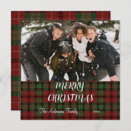 Buffalo plaid Kerstmis Feestdagenkaart