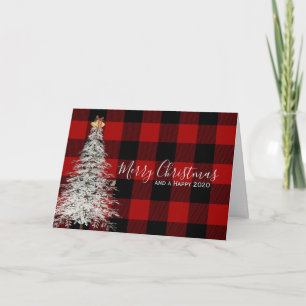Buffalo plaid Kerstmis Kaart