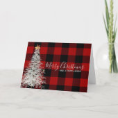 Buffalo plaid Kerstmis Kaart (Voorkant)