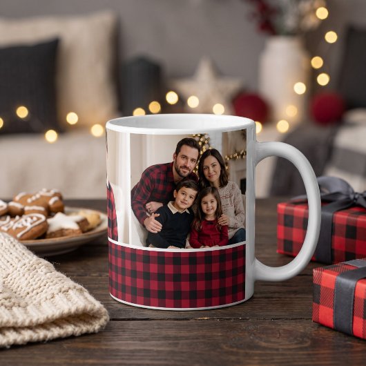 Buffalo Plaid Kerstmis Koffiemok