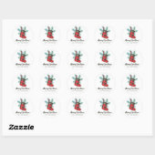 Buffalo Plaid Kerstmis Ronde Sticker (Vel)