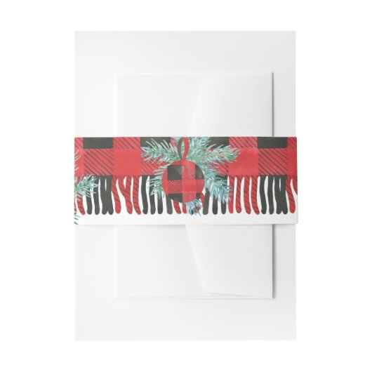 Buffalo Plaid Kerstmis Uitnodigingen Wikkel (Voorkant Voorbeeld)