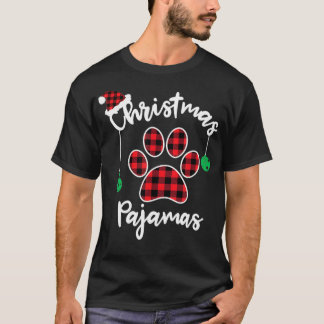 Buffalo plaid kerstpaw Pajamas Pet Santa T-shirt