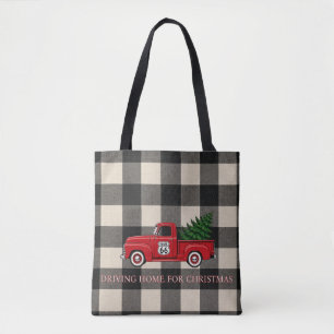 Buffalo Plaid Kerstwinkel Boodschappentas Tote Bag