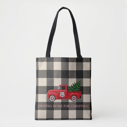 Buffalo Plaid Kerstwinkel Boodschappentas Tote Bag (Voorkant)