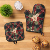 Buffalo Plaid Keuken Accessoireset Ovenwant & Pannenlap Set (Top down)