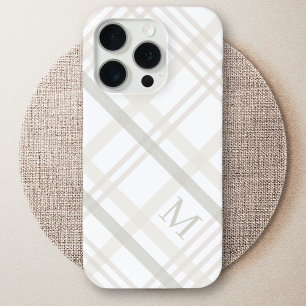 Buffalo Plaid Klassieke Elegante Monogram Initiaal iPhone 15 Pro Case
