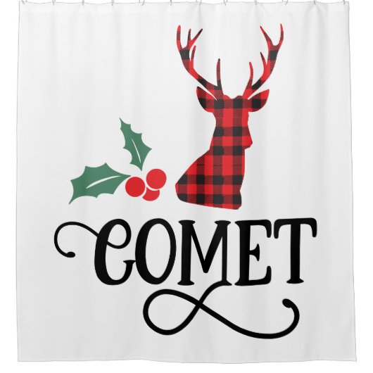 Buffalo Plaid Komeet Douchegordijn (Voorkant)