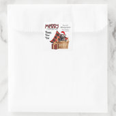 Buffalo Plaid Labrador Retriever Puppy Kerstmis Vierkante Sticker (Tas)