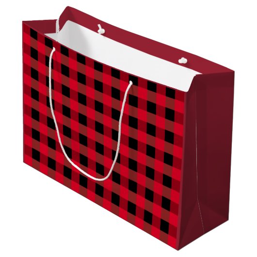Buffalo plaid large cadeautasje (Voorkant Gekanteld)