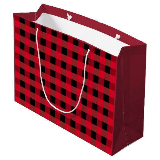 Buffalo plaid large cadeautasje (Achterkant Gekanteld)