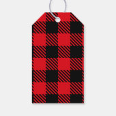 Buffalo Plaid & Leopard Patroon Kerstboom Cadeaulabel (Achterkant)