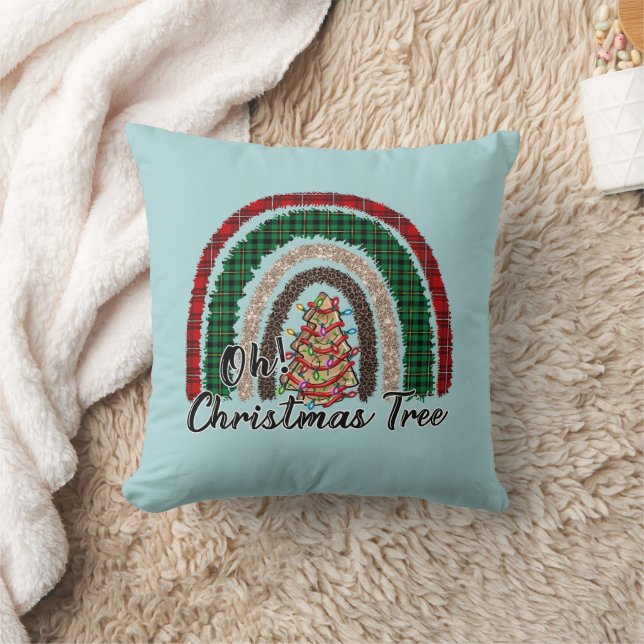 Buffalo Plaid & Leopard Print Regenboog (2) Kussen (Deken)