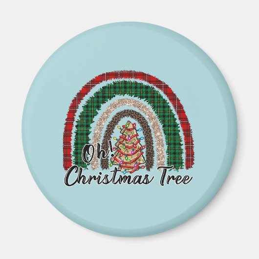 Buffalo Plaid & Leopard Print Regenboog (2) Magneet (Voorkant)