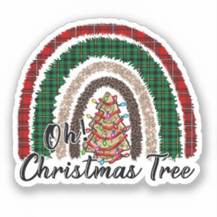 Buffalo Plaid & Leopard Print Regenboog (2) Sticker