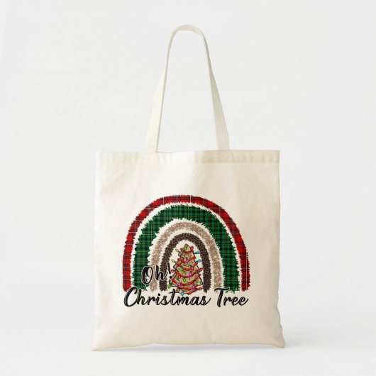 Buffalo Plaid & Leopard Print Regenboog (2) Tote Bag (Voorkant)