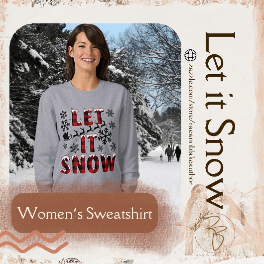 Buffalo Plaid Let It Snow Dames Sweatshirt