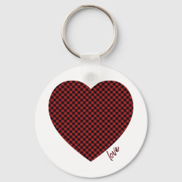Buffalo plaid love sleutelhanger