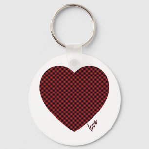 Buffalo plaid love sleutelhanger