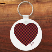 Buffalo plaid love sleutelhanger (Voorkant)