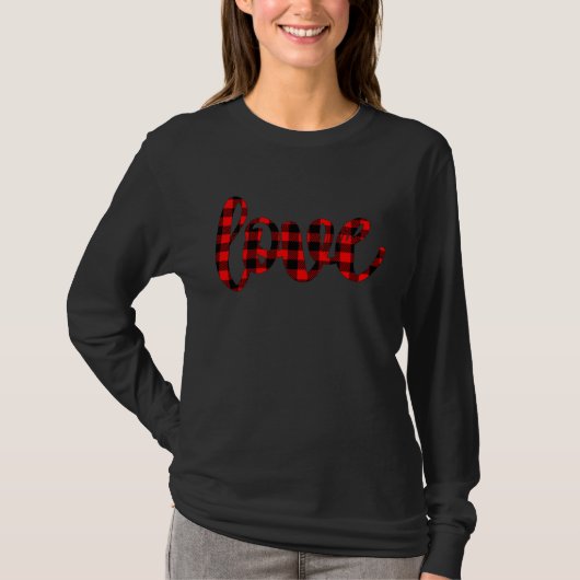 Buffalo Plaid Love T-shirt (Voorkant)