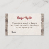 Buffalo Plaid Luier Raffle Rustiek Baby shower Enc Informatiekaartje (Voorkant)