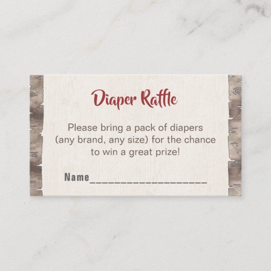 Buffalo Plaid Luier Raffle Rustiek Baby shower Enc Informatiekaartje (Voorkant)