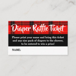 Buffalo Plaid Luier Raffle Ticket Baby shower Informatiekaartje