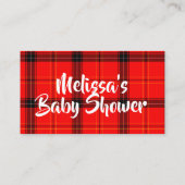 Buffalo Plaid Luier Raffle Ticket Baby shower Informatiekaartje (Achterkant)